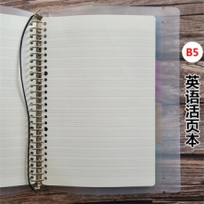 晨光透明PP封面活页本A5/B5横线本英语本笔记本作业本日记本60张HB5600C/B5晨光英语活页本1本